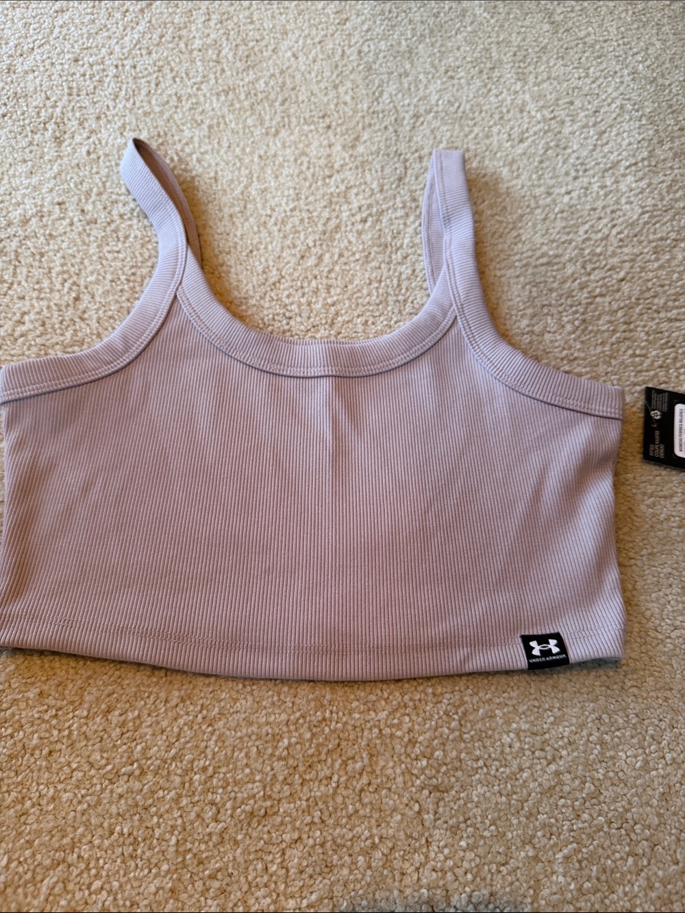 Under Armour Ribbed Crop Tank - Mauve Pink